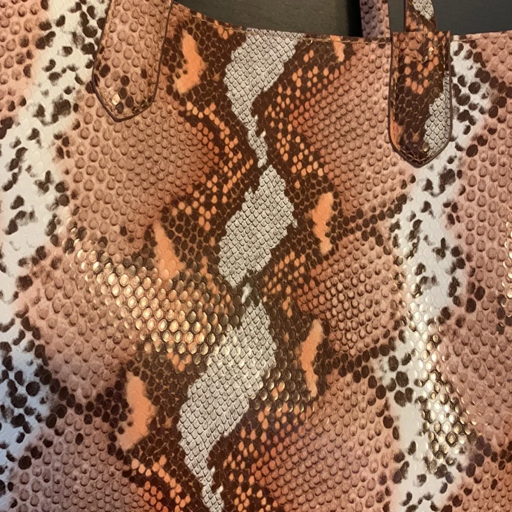 A New Day Snakeskin Print Triple Compartment Satchel Handbag